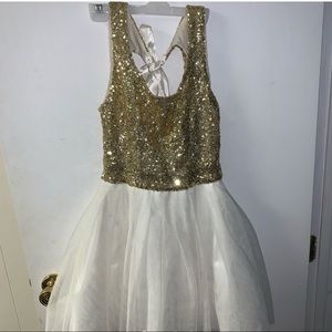 B Darlin Junior’s Sequined Pleated A-Line Dress